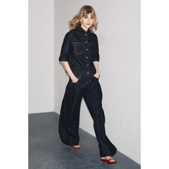 ZARA DENIM JACKET WITH POCKETS ZW COLLECTION - Picture 2 of 7